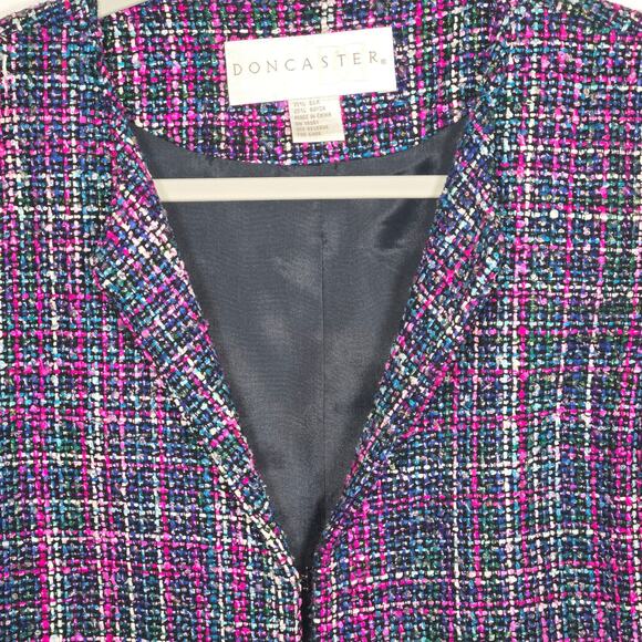 Doncaster Women's Multicolor Silk Blend Tweed Blazer. Size 4. - Picture 4 of 8